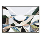 Contemporary Australian abstract art art painting and print inspired by Victorian bluestone (Olivine Basalt) by Melbourne artist Ani Ipradjian. Textured fine art print featuring earthy neutral colours, layered abstract forms and Australian volcanic stone inspiration. Ideal wall art for modern living rooms, dining rooms, offices and contemporary Australian interiors. Museum-quality print available framed in Tasmanian Oak, Black or White with free shipping Australia-wide.