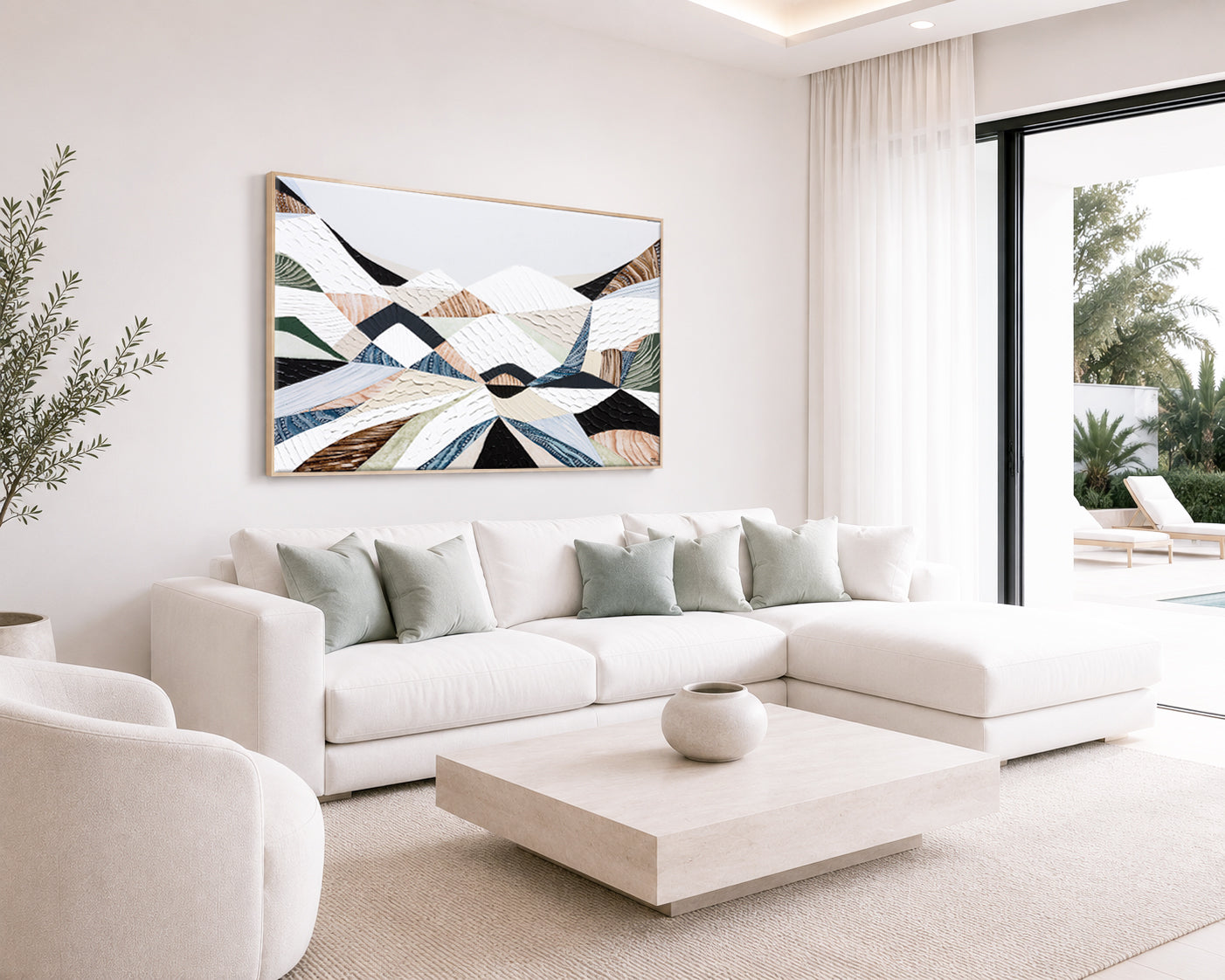 Great Dividing Ranges original Australian mountain landscape painting by Melbourne-based Australian artist Ani Ipradjian, textured acrylic and mixed media canvas artwork in earthy browns and sage greens, framed in Tasmanian Oak, with Australian wall art, canvas prints and giclée fine art prints available.