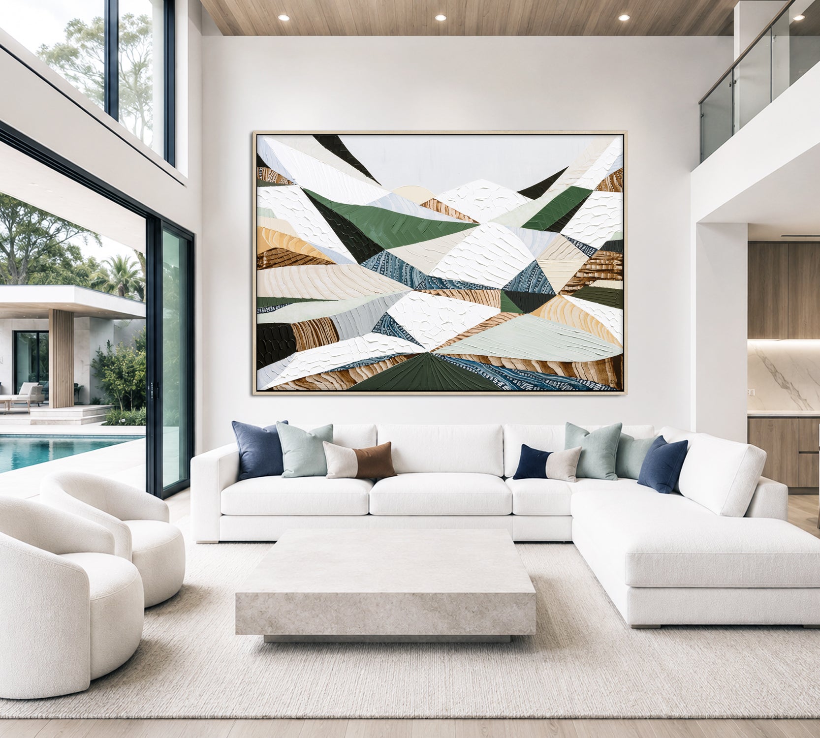 Great Dividing Ranges original Australian mountain landscape painting by Melbourne-based Australian artist Ani Ipradjian, textured acrylic and mixed media canvas artwork in earthy browns and sage greens, framed in Tasmanian Oak, with Australian wall art, canvas prints and giclée fine art prints available.