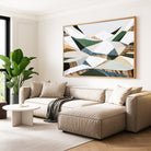 Great Dividing Ranges original Australian mountain landscape painting by Melbourne-based Australian artist Ani Ipradjian, textured acrylic and mixed media canvas artwork in earthy browns and sage greens, framed in Tasmanian Oak, with Australian wall art, canvas prints and giclée fine art prints available.
