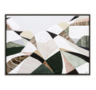 Great Dividing Mountain Ranges 3, original Australian abstract landscape painting by Melbourne artist Ani Ipradjian, featuring earthy browns, sage greens and rich textured native bushland. Contemporary acrylic and mixed media artwork on canvas, 134cm x 95cm, framed in Tasmanian Oak.