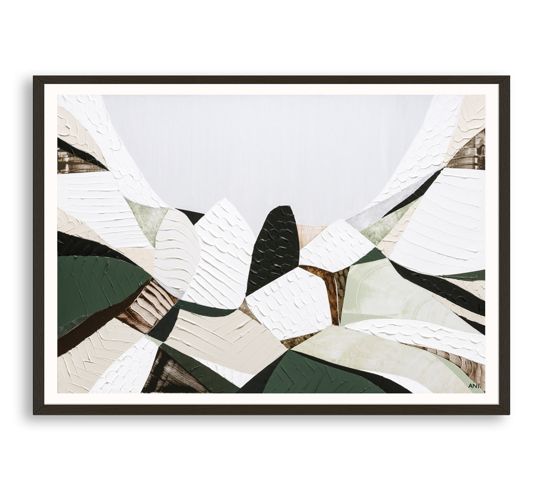 Great Dividing Mountain Ranges abstract landscape print Australian mountain wall art, modern contemporary decor with earthy tones green hues and textured design inspired by iconic Australian bushland and scenic terrain