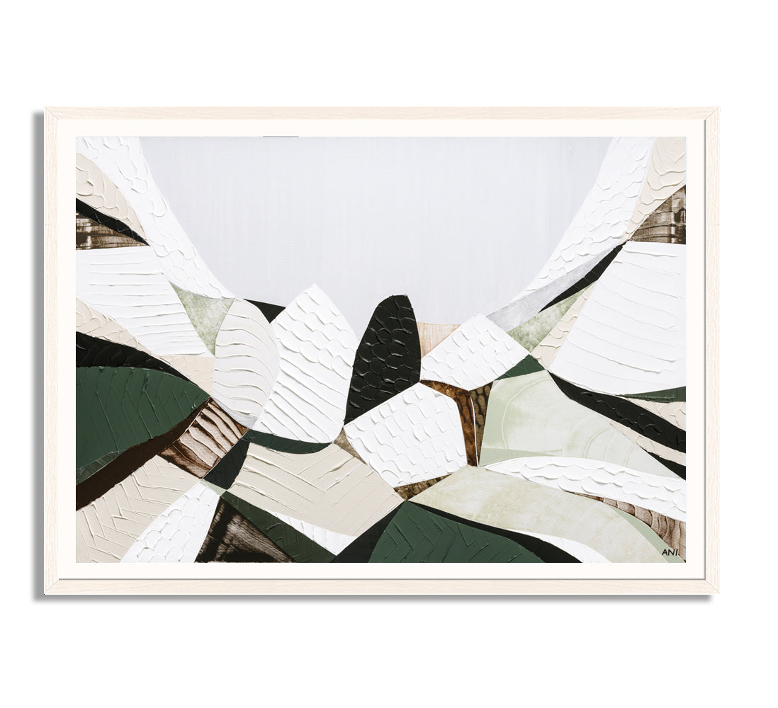 Great Dividing Mountain Ranges abstract landscape print Australian mountain wall art, modern contemporary decor with earthy tones green hues and textured design inspired by iconic Australian bushland and scenic terrain