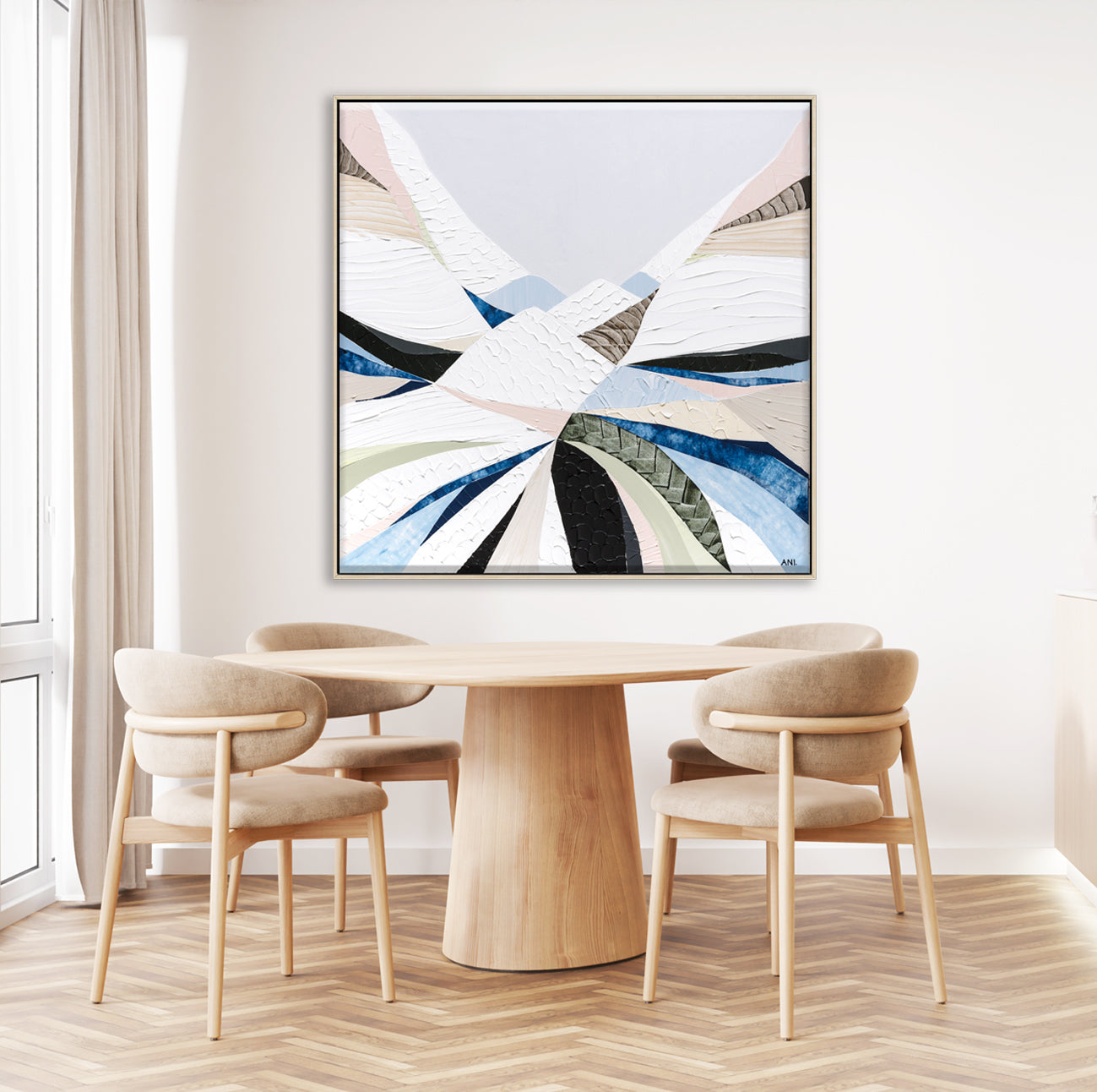 Great Dividing Plateau 4 abstract Australian mountain landscape artwork by Melbourne artist Ani Ipradjian, inspired by the Great Dividing Range, featuring earthy tones, layered textures, and native bushland, contemporary Australian art for collectors and interiors worldwide