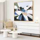 Great Dividing Plateau 13 original abstract Australian landscape painting by Melbourne-based Australian artist Ani Ipradjian, inspired by the Great Dividing Range with textured earthy browns, sage greens and native bushland tones, framed in Tasmanian Oak.