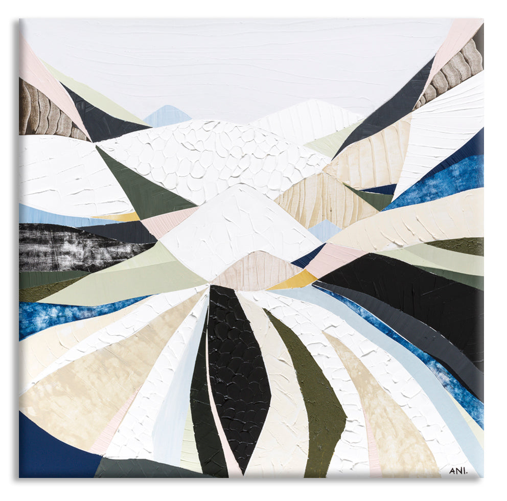 Great Dividing Plateau 3 abstract Australian mountain landscape artwork by Melbourne artist Ani Ipradjian, inspired by the Great Dividing Range, featuring earthy tones, layered textures, and native bushland, contemporary Australian art for collectors and interiors worldwide