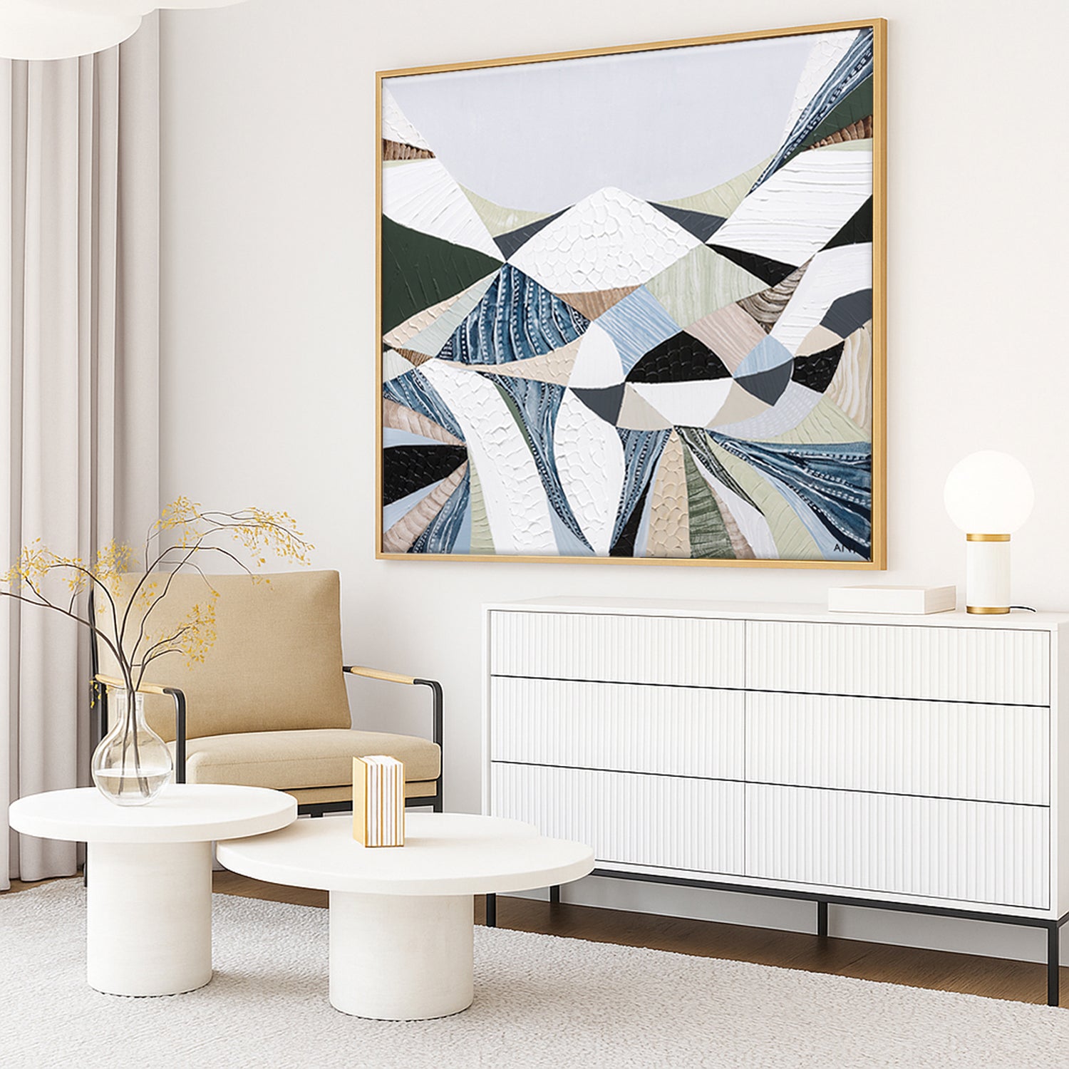 Ani Ipradjian Austrlian Artist Abstract Australian mountain landscape painting inspired by the Great Dividing Range, featuring earthy browns, sage greens, and rich textures capturing native bushland across Queensland, New South Wales, and Victoria—perfect for art collectors, interior designers, and lovers of contemporary Australian wall art worldwide.