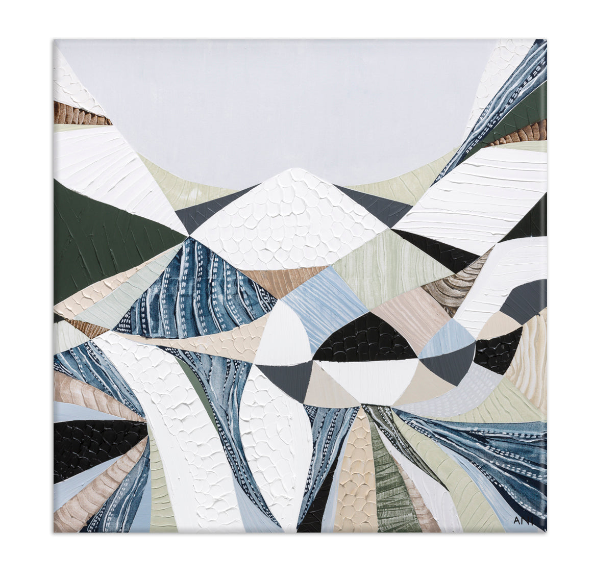 Ani Ipradjian Austrlian Artist Abstract Australian mountain landscape painting inspired by the Great Dividing Range, featuring earthy browns, sage greens, and rich textures capturing native bushland across Queensland, New South Wales, and Victoria—perfect for art collectors, interior designers, and lovers of contemporary Australian wall art worldwide.