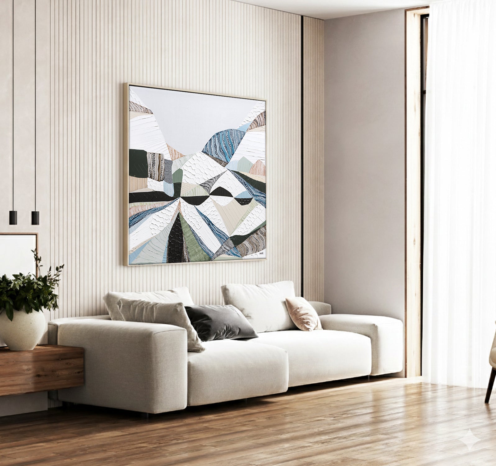 Great Dividing Plateau 6 abstract Australian mountain landscape painting by Melbourne artist Ani Ipradjian, inspired by the Great Dividing Range across Queensland, New South Wales, and Victoria, featuring earthy tones, sage greens, and rich textured layers, contemporary Australian wall art for collectors and interior designers worldwide