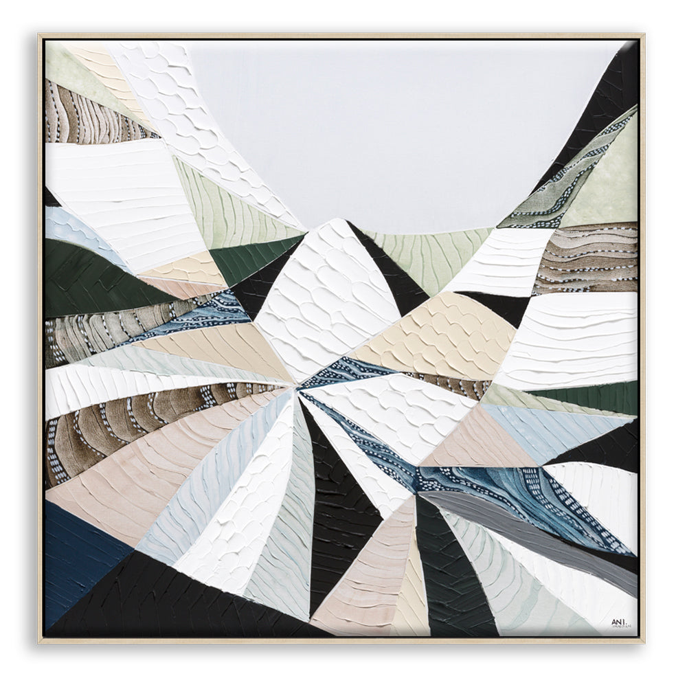 Great Dividing Plateau 8 abstract Australian mountain landscape painting by Melbourne artist Ani Ipradjian, featuring earthy browns, sage greens, and rich textured layers inspired by the Great Dividing Range. Contemporary Australian wall art capturing native bushland, rugged terrain, and the natural beauty of Queensland, New South Wales, and Victoria, ideal for art collectors, interior designers, and lovers of Australian landscape paintings.