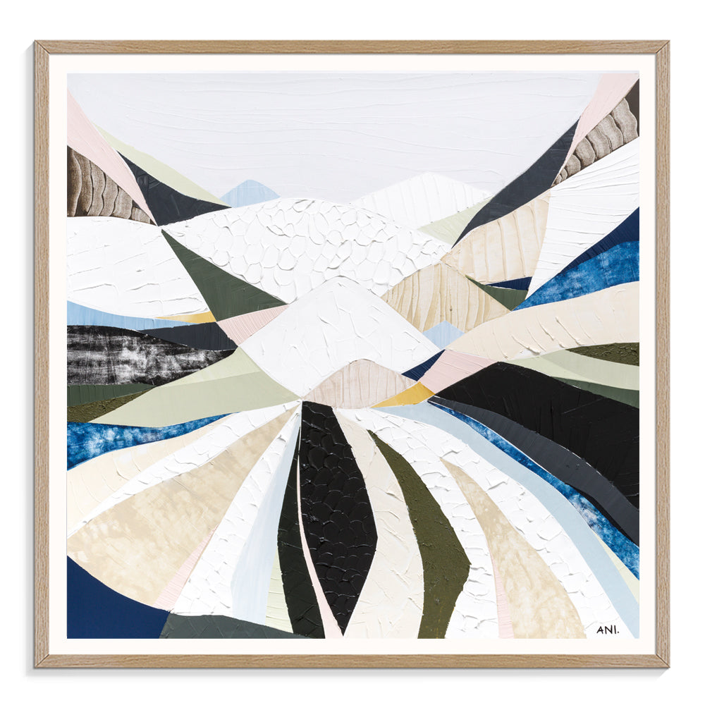 Great Dividing Plateau 2 abstract Australian mountain landscape artwork by Melbourne artist Ani Ipradjian, inspired by the Great Dividing Range, featuring earthy tones, layered textures, and native bushland, contemporary Australian art for collectors and interiors worldwide