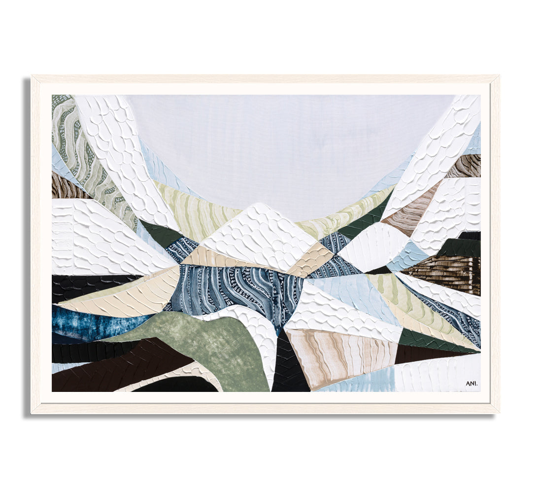 Great Dividing Range original abstract mountain landscape painting Australia, large textured Australian wall art with earthy browns and sage greens, contemporary acrylic artwork inspired by native bushland across Queensland New South Wales Victoria