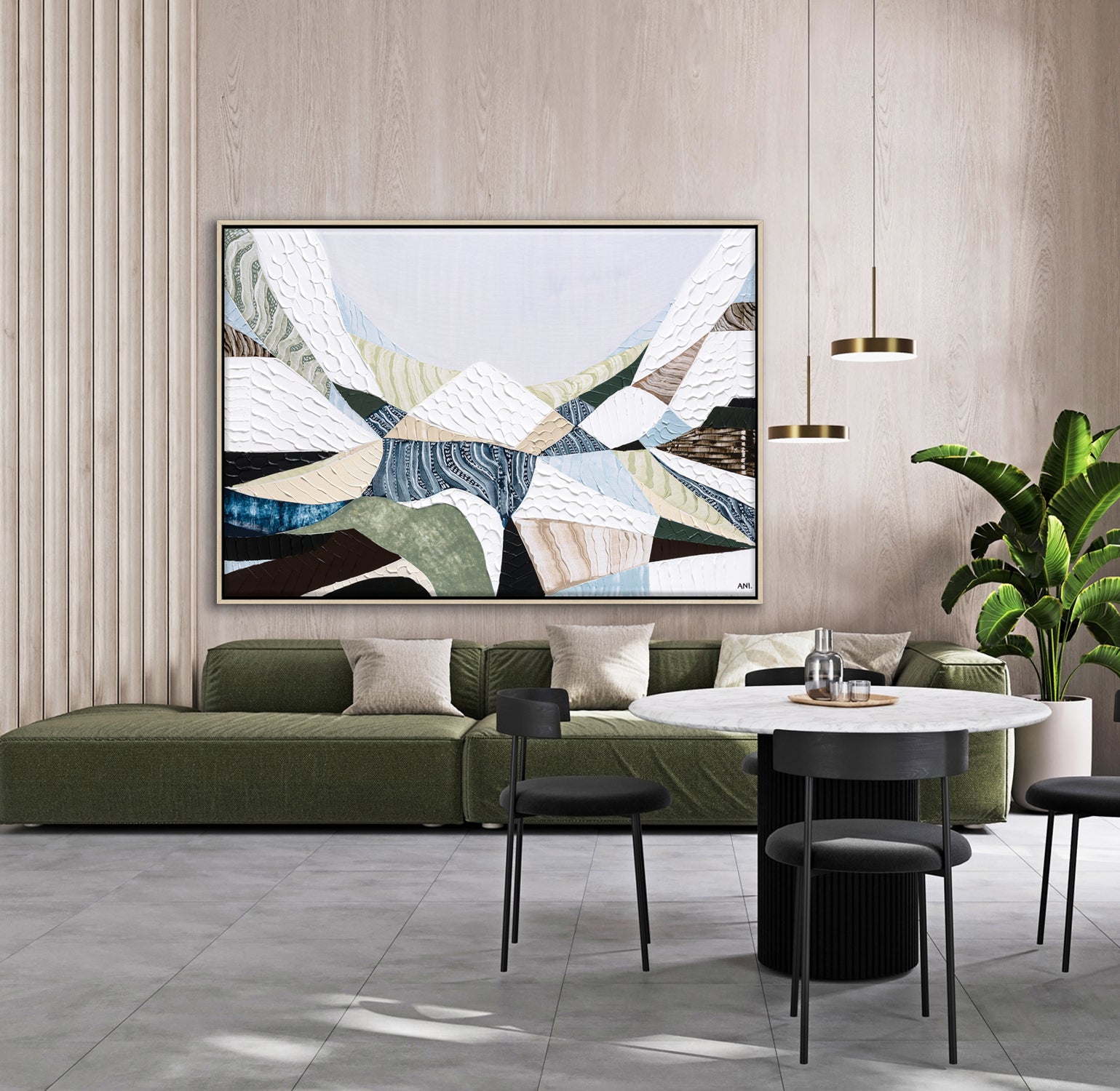 Great Dividing Range original abstract mountain landscape painting Australia, large textured Australian wall art with earthy browns and sage greens, contemporary acrylic artwork inspired by native bushland across Queensland New South Wales Victoria