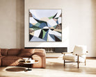 Great Dividing Plateau 11 original abstract Australian landscape painting by Melbourne-based Australian artist Ani Ipradjian, inspired by the Great Dividing Range with textured earthy browns, sage greens and native bushland tones, framed in Tasmanian Oak.
