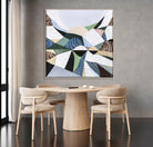 Great Dividing Plateau 11 original abstract Australian landscape painting by Melbourne-based Australian artist Ani Ipradjian, inspired by the Great Dividing Range with textured earthy browns, sage greens and native bushland tones, framed in Tasmanian Oak.