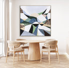 Great Dividing Plateau 11 original abstract Australian landscape painting by Melbourne-based Australian artist Ani Ipradjian, inspired by the Great Dividing Range with textured earthy browns, sage greens and native bushland tones, framed in Tasmanian Oak.