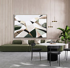 Great Dividing Mountain Ranges 3, original Australian abstract landscape painting by Melbourne artist Ani Ipradjian, featuring earthy browns, sage greens and rich textured native bushland. Contemporary acrylic and mixed media artwork on canvas, 134cm x 95cm, framed in Tasmanian Oak.