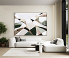 Great Dividing Mountain Ranges 3, original Australian abstract landscape painting by Melbourne artist Ani Ipradjian, featuring earthy browns, sage greens and rich textured native bushland. Contemporary acrylic and mixed media artwork on canvas, 134cm x 95cm, framed in Tasmanian Oak.