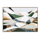 Great Dividing Ranges original Australian mountain landscape painting by Melbourne-based Australian artist Ani Ipradjian, textured acrylic and mixed media canvas artwork in earthy browns and sage greens, framed in Tasmanian Oak, with Australian wall art, canvas prints and giclée fine art prints available.