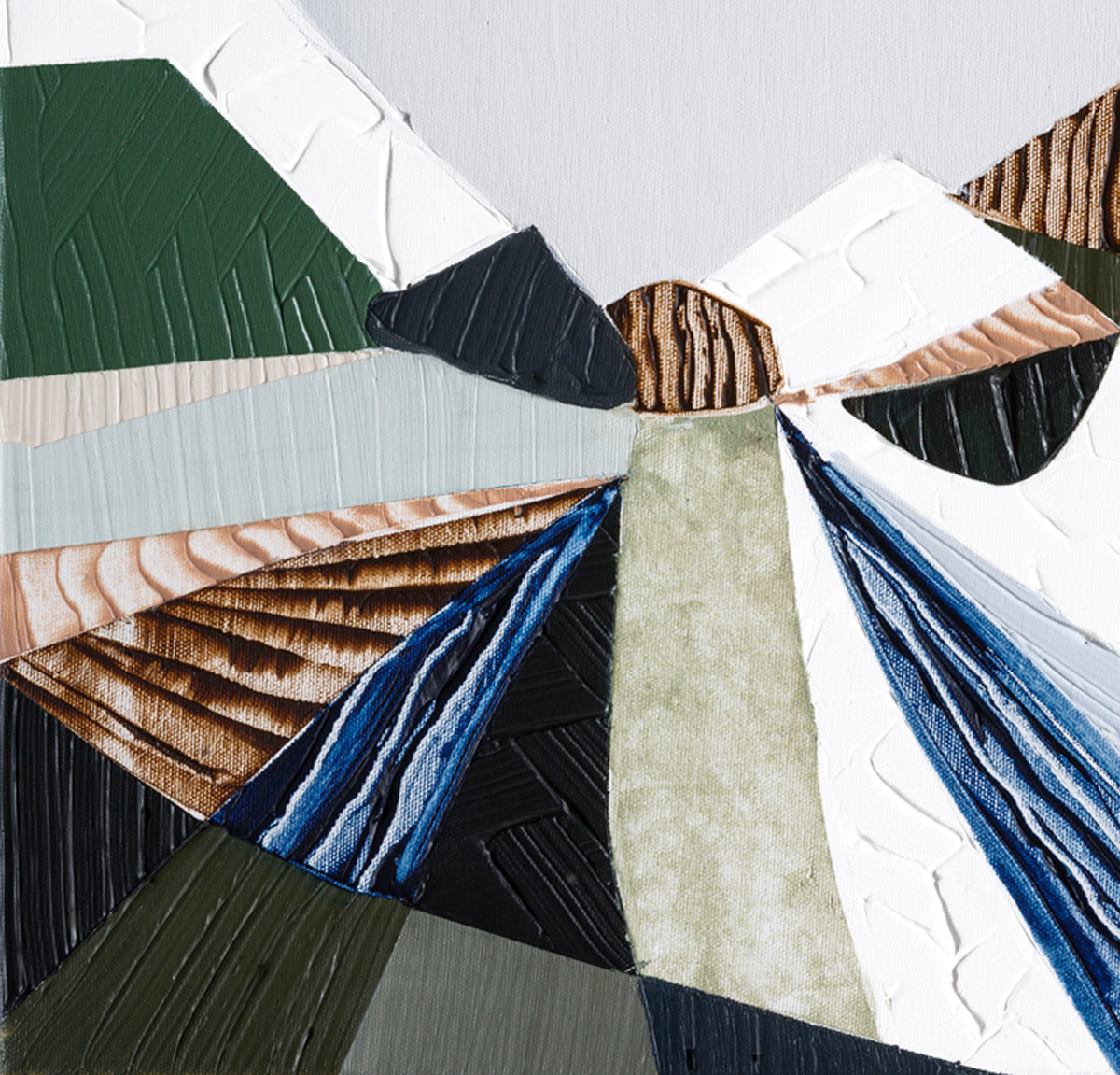 Heart of the Ranges 2 original Australian landscape painting by Melbourne-based Australian artist Ani Ipradjian, inspired by the Great Dividing Ranges with earthy tones, native bushland colours and textured abstract detail, available as original Australian art, affordable wall art and fine art prints.