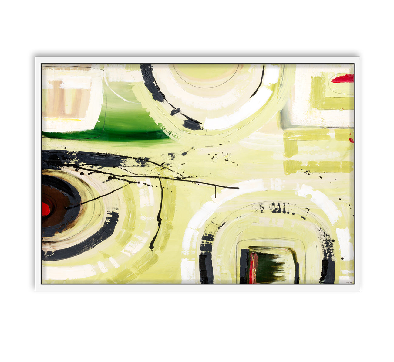 Inspiration – Original abstract painting by Australian artist Ani Ipradjian. The artwork that sparked her professional art journey, featuring bold textures and dynamic forms. Painted in 2008 and launched as the foundation of her signature style in 2018. Framed in Tasmanian Oak, black, or white. A powerful statement piece for collectors and modern interiors.