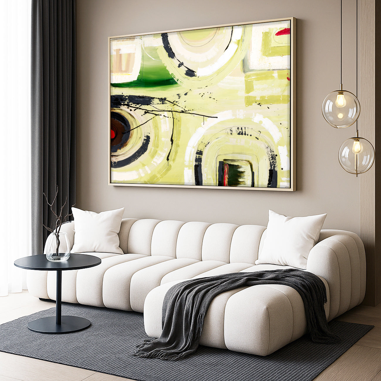 Inspiration – Original abstract painting by Australian artist Ani Ipradjian. The artwork that sparked her professional art journey, featuring bold textures and dynamic forms. Painted in 2008 and launched as the foundation of her signature style in 2018. Framed in Tasmanian Oak, black, or white. A powerful statement piece for collectors and modern interiors.