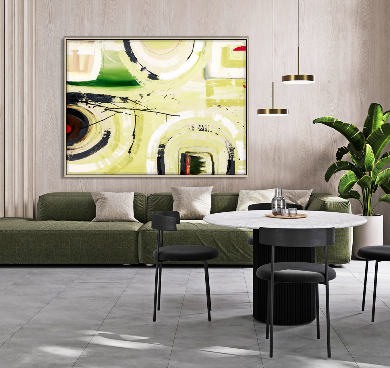 Inspiration – Original abstract painting by Australian artist Ani Ipradjian. The artwork that sparked her professional art journey, featuring bold textures and dynamic forms. Painted in 2008 and launched as the foundation of her signature style in 2018. Framed in Tasmanian Oak, black, or white. A powerful statement piece for collectors and modern interiors.