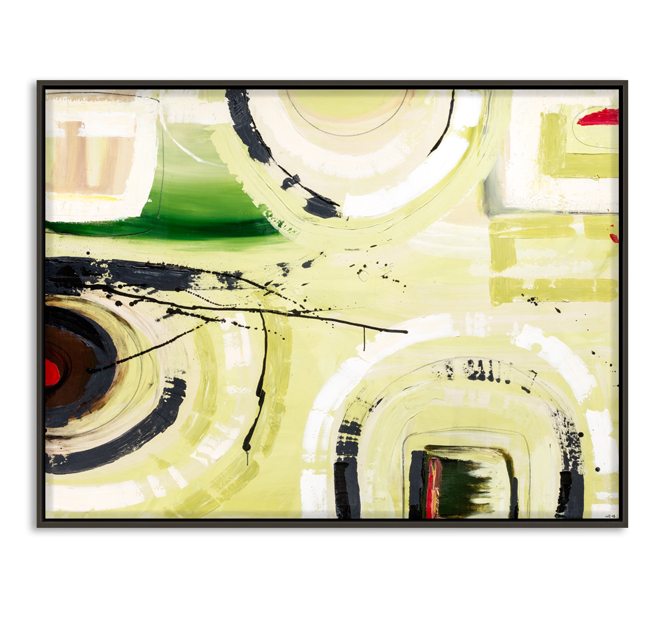 Inspiration – Original abstract painting by Australian artist Ani Ipradjian. The artwork that sparked her professional art journey, featuring bold textures and dynamic forms. Painted in 2008 and launched as the foundation of her signature style in 2018. Framed in Tasmanian Oak, black, or white. A powerful statement piece for collectors and modern interiors.