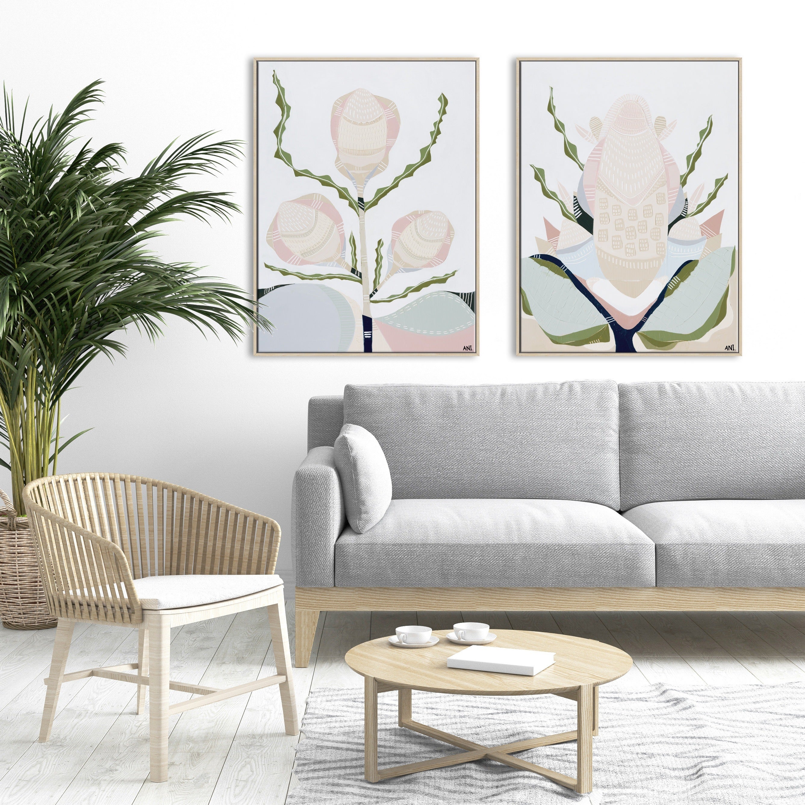 Banksia By the Sea 1 Print with a black frame on sale
