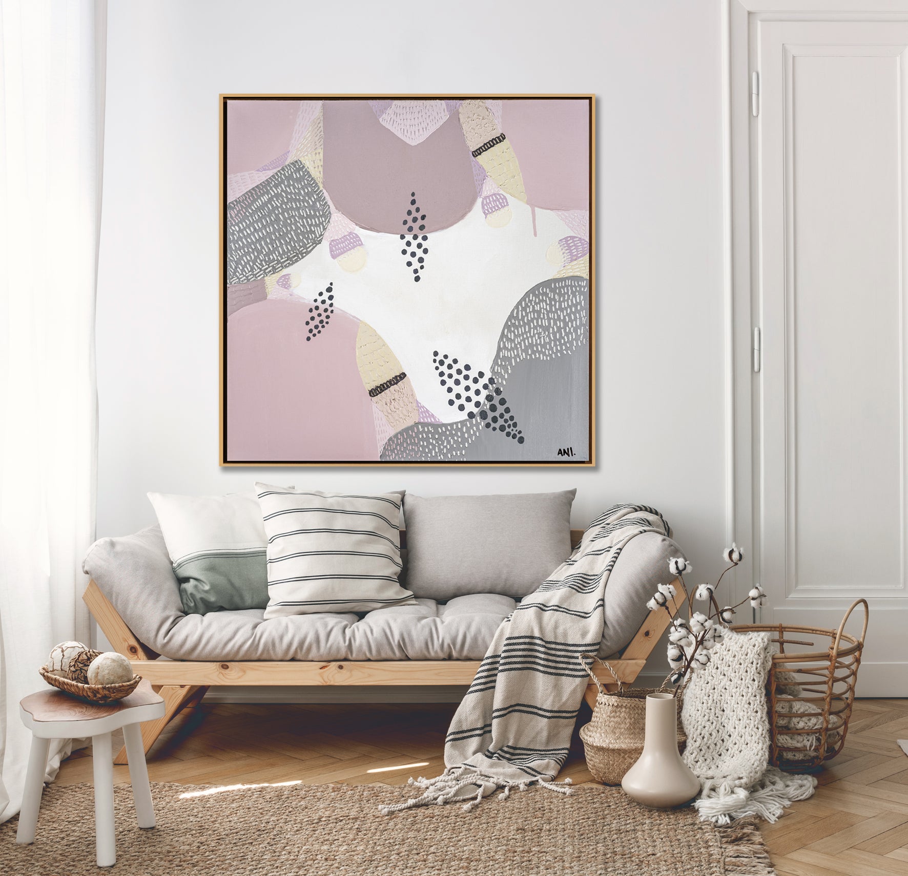 "Jacaranda in Bloom Sydney floral art print by Ani Ipradjian – abstract purple jacaranda tree-inspired Australian artwork perfect for spring interiors and botanical art lovers"