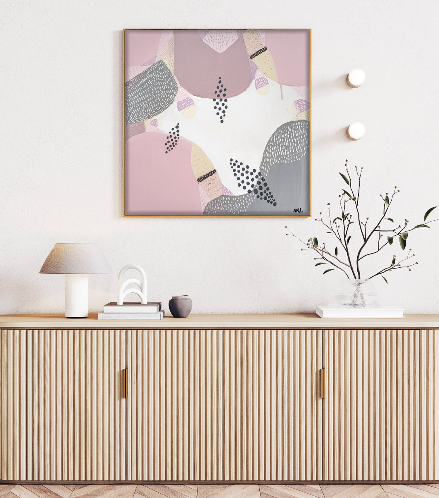 "Jacaranda in Bloom Sydney" – Original floral abstract painting by Australian artist Ani Ipradjian, featuring textured lilac and purple hues inspired by Jacaranda trees around Sydney Harbour.