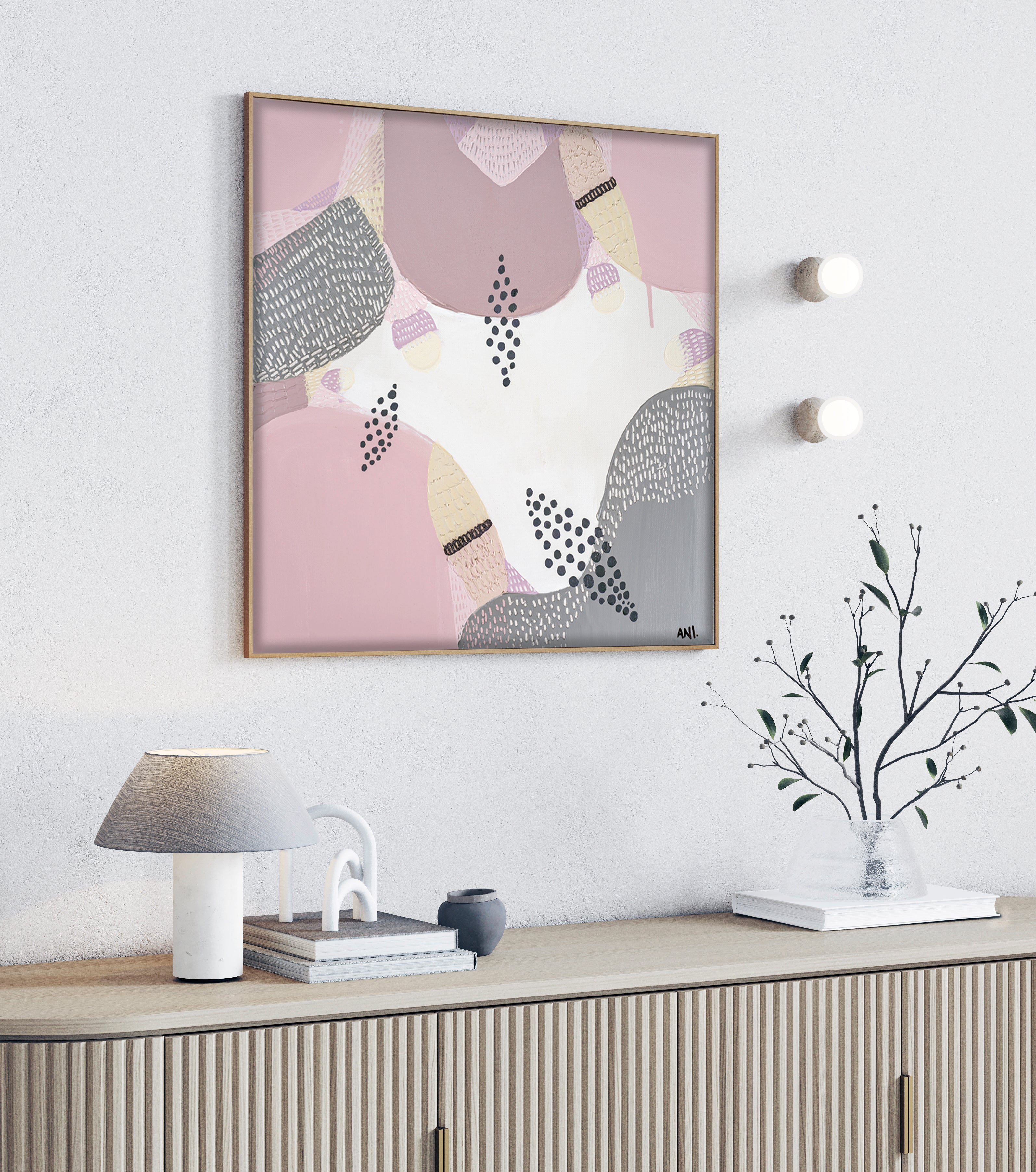 "Jacaranda in Bloom Sydney" – Original floral abstract painting by Australian artist Ani Ipradjian, featuring textured lilac and purple hues inspired by Jacaranda trees around Sydney Harbour.