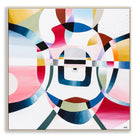 "Love Lock Bridge" – Original abstract painting by Australian artist Ani Ipradjian, inspired by Melbourne's Evan Walker Bridge, featuring layered textures and romantic symbolism in a palette of soft, emotional tones; framed in Tasmanian Oak, Black, or White.