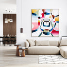 "Love Lock Bridge" – Original abstract painting by Australian artist Ani Ipradjian, inspired by Melbourne's Evan Walker Bridge, featuring layered textures and romantic symbolism in a palette of soft, emotional tones; framed in Tasmanian Oak, Black, or White.