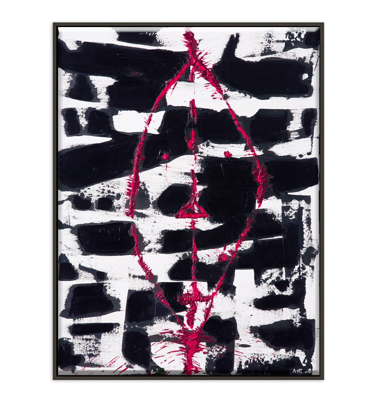 Mask  – Original abstract painting by Australian artist Ani Ipradjian, reflecting her Armenian-Australian identity, emotional resilience, and the hidden strength behind joyful expression.