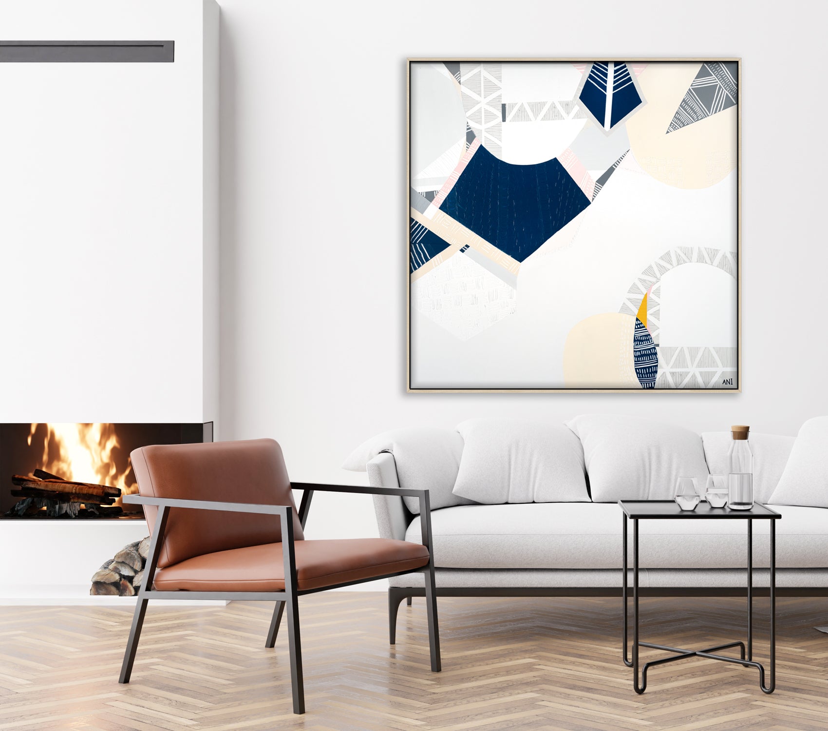 "Melbourne Star" – Original abstract painting by Australian artist Ani Ipradjian, inspired by the iconic Ferris wheel in Docklands, Melbourne, featuring glowing urban textures and forms.