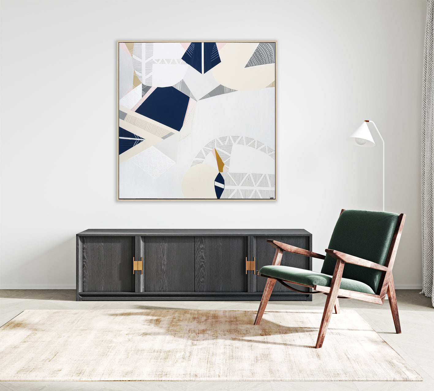 "Melbourne Star" print by Australian artist Ani Ipradjian – abstract night cityscape inspired by Melbourne’s famous Ferris wheel, featuring glowing lights and skyline energy, perfect for modern interiors worldwide.