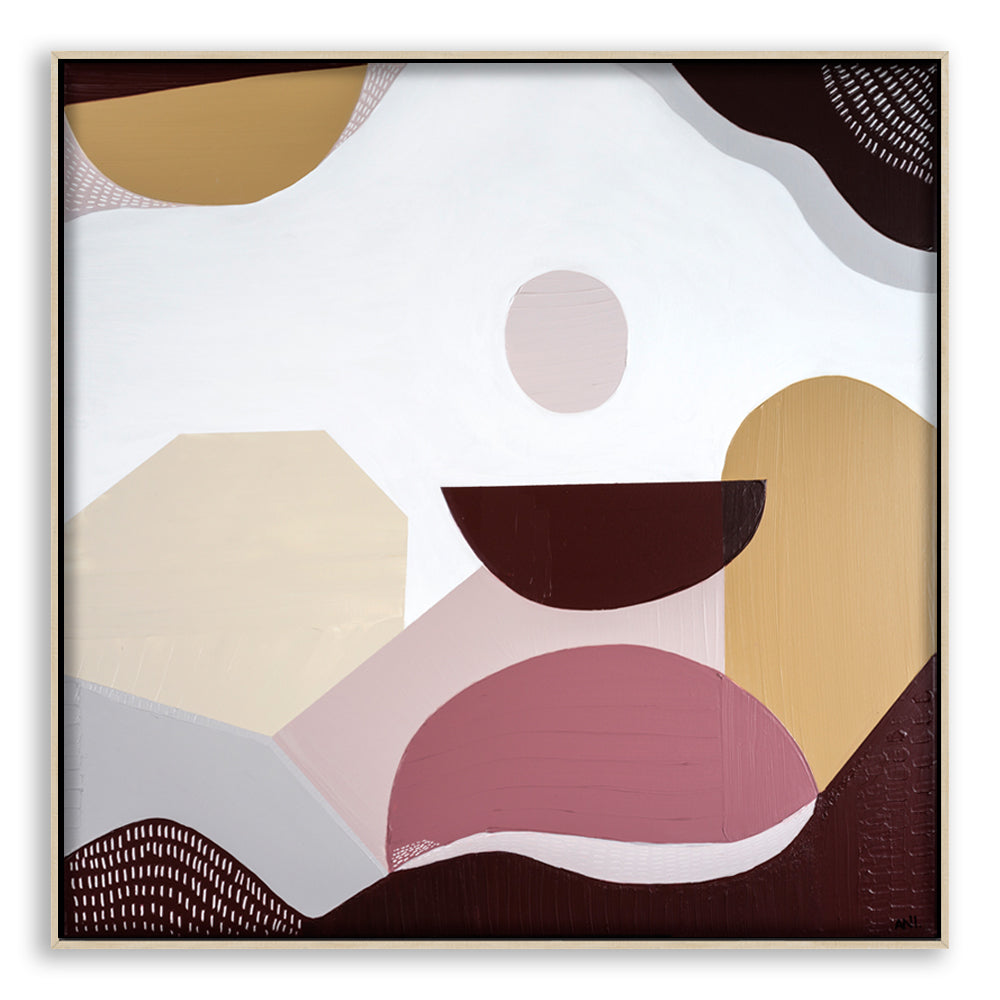 Mookaite Jasper 1 abstract print by Ani Ipradjian. Inspired by the healing stone’s bold red and yellow hues. Symbolic Australian spiritual artwork representing strength, vitality, and clarity.
