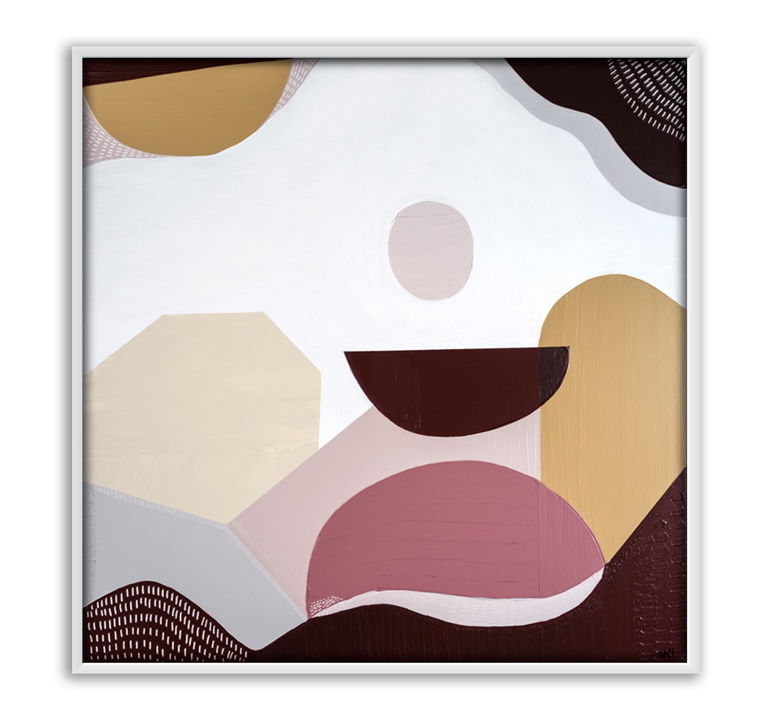 Mookaite Jasper 1 abstract print by Ani Ipradjian. Inspired by the healing stone’s bold red and yellow hues. Symbolic Australian spiritual artwork representing strength, vitality, and clarity.