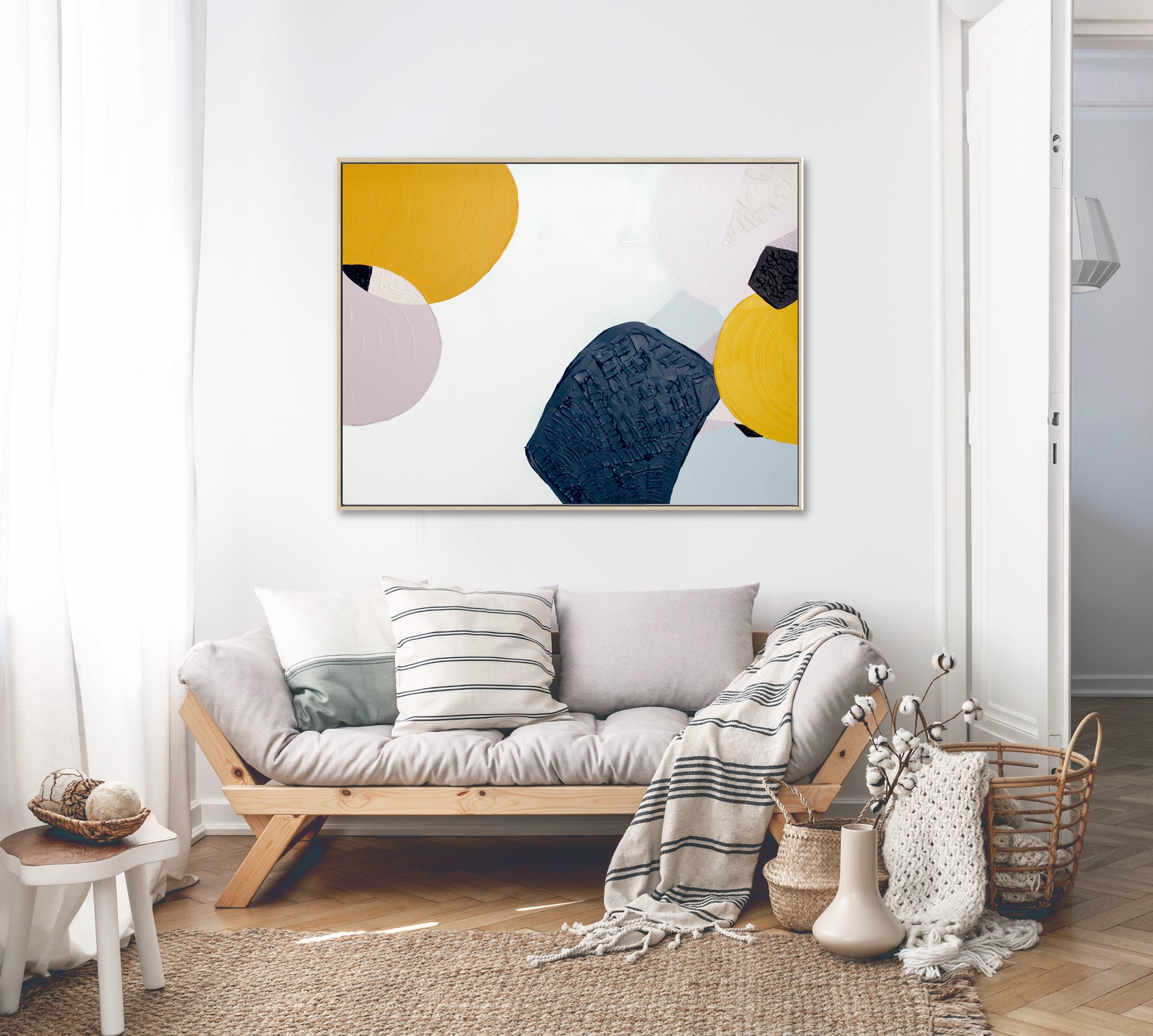 "Noosa Heads 2" print by Australian artist Ani Ipradjian – abstract coastal artwork inspired by the beaches and marine life of Noosa, featuring rich blues and fluid textures for modern coastal interiors.