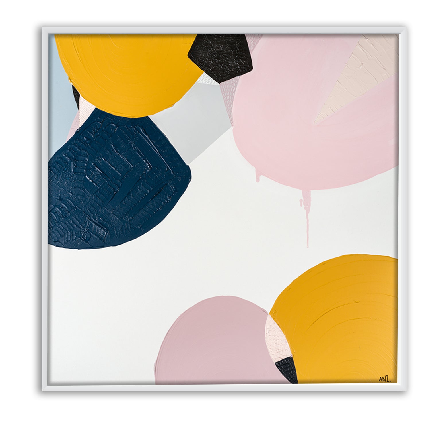 "Noosa Heads 1" print by Australian artist Ani Ipradjian – abstract coastal artwork inspired by the beaches and marine life of Noosa, featuring rich blues and fluid textures for modern coastal interiors.