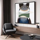 Outback by the Sea by Ani Ipradjian, abstract Australian landscape artwork blending golden outback tones with deep coastal blues, inspired by Australia’s land, sea, and cultural heritage, contemporary wall art.