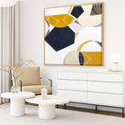 Outback Adventures 2 by Melbourne-based Australian artist Ani Ipradjian — bold abstract Australian Outback landscape painting and print featuring earthy mustard tones, ocean blues, and textured layers inspired by Ani’s cross-country journey from Melbourne to Perth. Captures the vast desert plains, rugged terrain, and natural coastal beauty of Australia. Ideal for art collectors, interior designers, home decorators, and lovers of contemporary Australian landscape art. Available as original artwork and fine a