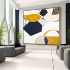 Outback Adventures 2 by Melbourne-based Australian artist Ani Ipradjian — bold abstract Australian Outback landscape painting and print featuring earthy mustard tones, ocean blues, and textured layers inspired by Ani’s cross-country journey from Melbourne to Perth. Captures the vast desert plains, rugged terrain, and natural coastal beauty of Australia. Ideal for art collectors, interior designers, home decorators, and lovers of contemporary Australian landscape art. Available as original artwork and fine a