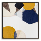 "Outback Australia Love 1" – Original abstract landscape painting by Australian artist Ani Ipradjian, inspired by Australia’s outback terrain and train journeys, featuring mustard tones and ocean blues.