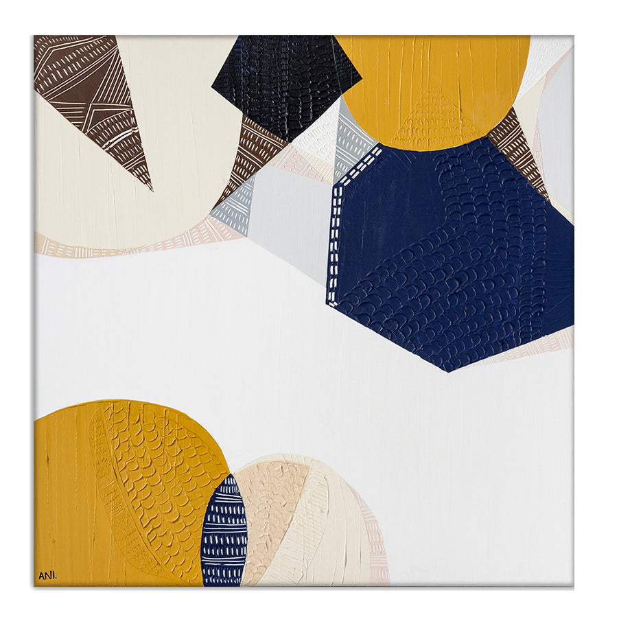 "Outback Australia Love 1 art print by Ani Ipradjian. Abstract Australian landscape print with earthy tones and ocean blues, inspired by cross-country travel. Perfect for collectors and international buyers seeking modern Australian art."