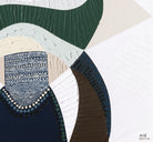 Outback by the Sea original abstract painting by Australian artist Ani Ipradjian, blending Australian Outback landscape and coastal art with earthy browns, mustard, deep blues and metallic gold. Contemporary textured Australian artwork for collectors and modern interiors.