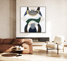 Outback by the Sea original abstract painting by Australian artist Ani Ipradjian, blending Australian Outback landscape and coastal art with earthy browns, mustard, deep blues and metallic gold. Contemporary textured Australian artwork for collectors and modern interiors.