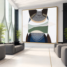 Outback by the Sea by Ani Ipradjian, abstract Australian landscape artwork blending golden outback tones with deep coastal blues, inspired by Australia’s land, sea, and cultural heritage, contemporary wall art.