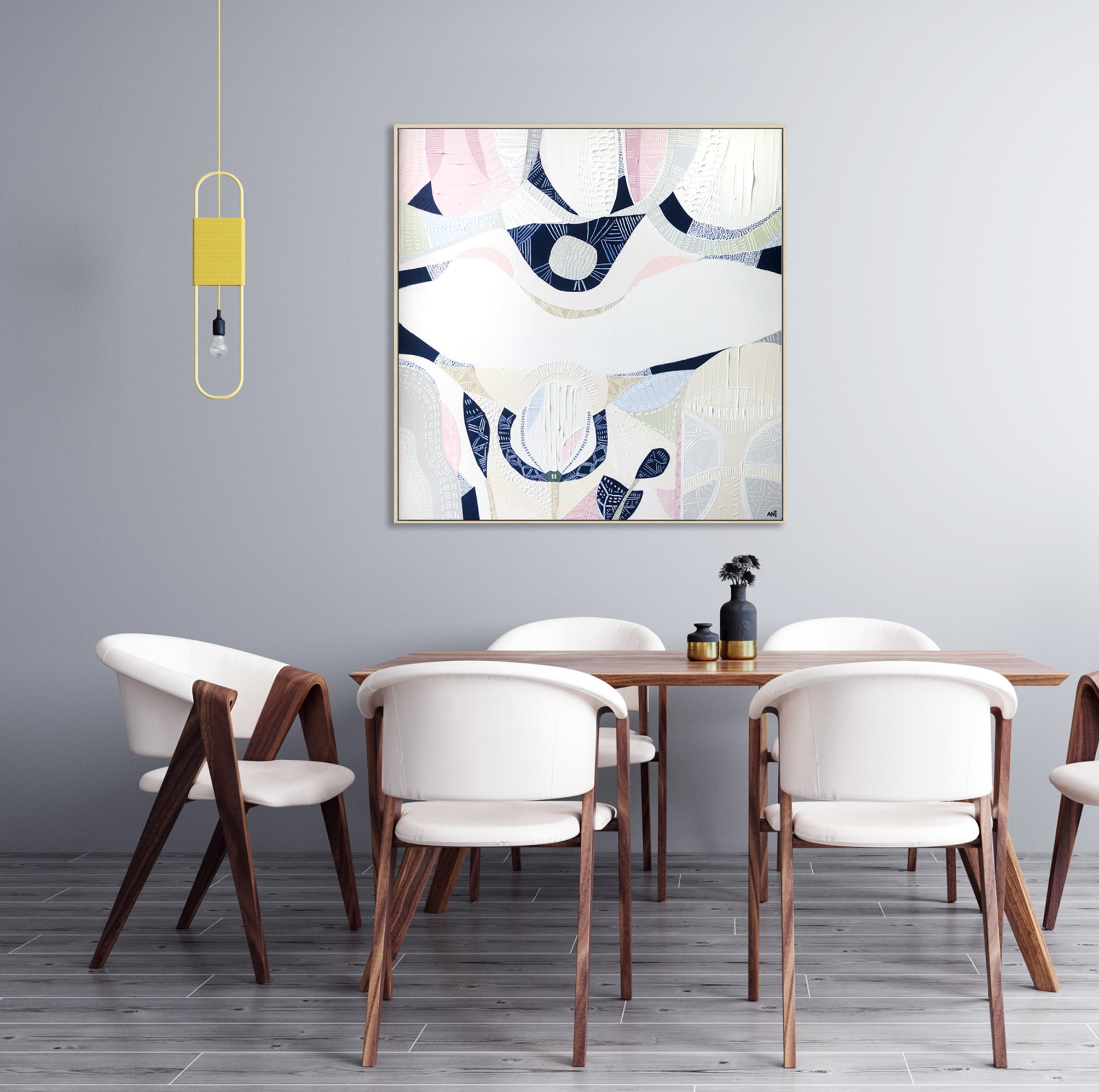 Pink Lake Australia 2 print by Ani Ipradjian. Australian abstract art inspired by Western Australia's pink salt lakes, featuring pink, lilac, and coastal tones. Ideal for Australian and overseas art collectors.